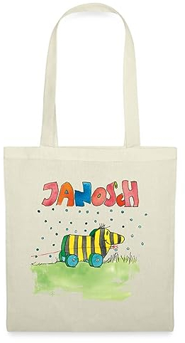 Spreadshirt Janosch Tigerente Schriftzug Stoffbeutel, One size, Natur