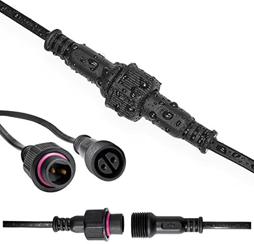 10M Waterproof Extension Cable for G40 Clear Outdoor Garden Globe String Lights, IP65 Water Resistance UK Plug Extension Lead for G40 Bulb String Light (Check The Connector Before Order) - Black