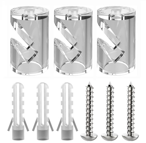 OASHISU Decentratore a V da Soffitto per Cavi Elettrici, Decentratore a Soffitto, Decentratore Cavo Elettrico, Decentratore Lampadario, Gancio da Soffitto o Parete, Fermacavo, 3 PEZZI (TRASPARENTE)