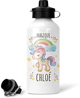 Gourde pour enfant licorne personnalisable