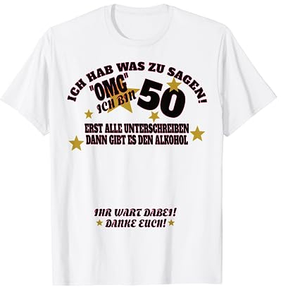 50. Geburtstag Frau und 50. Geburtstag Mann Gästebuch T-Shirt