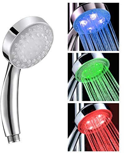 LED Duschkopf mit Farbwechsel,LED Duschkopf Bad 3 Farbwechsel Wasser Glühlicht Temperatursensor Duschkopf Temperaturkontrolle Digitale Temperaturanzeige für die meisten Standard-Duschköpfe
