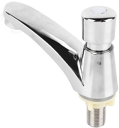 Okuyonic Grifo del Fregadero del Lavabo, a Prueba de Herrumbre, a Prueba de Fugas, Grifo de un Temporizador, Ahorro de Agua, Cobre Frío Duradero para el Público del Hotel