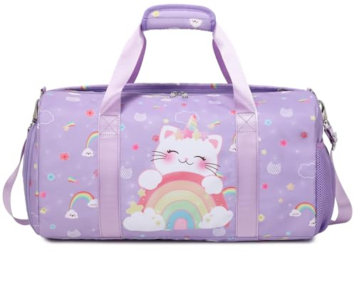 Sporttasche Mädchen Kinder Reisetaschen Tanztasche Mädchen Kindertasche für Reisen Sport Gymnastik Schwimm,Katzen-Muster