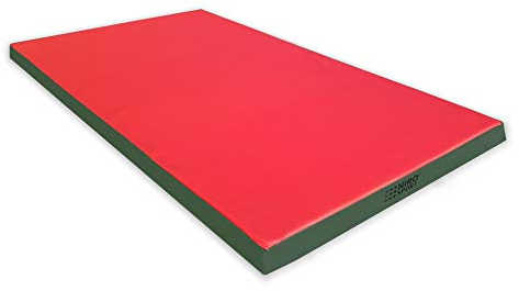 Weichbodenmatte 140 x 100 x 8 cm Schutzmatte Turnmatte Gymnastikmatte (Rot/Grün)