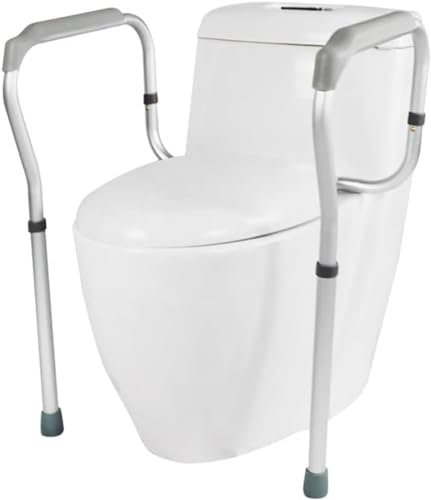 DaoGeSir Apoyabrazos WC Portátil Inodoro Y Hogar, Estructura De Apoyo para Inodoro Incorporador Elevador WC Barras Reposabrazos Auxiliares para Baño Altura Y Ancho Ajustables