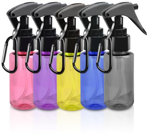 GUOYOU 5 Pièces Vaporisateur Spray Vide,Flacon Pulvérisateur de 60ml Bouteille Spray Plastique Fine Rechargeables Petit Vaporisateur Flacon de Voyage pour Cosmétiques Parfums Huiles Essentielles