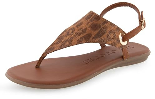 Aerosoles Damen Conclusion Flache Sandale, Leopard Metallic Faux Suede, 44 EU