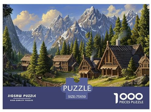 Fantasy Village 1000 Piece Jigsaw Puzzles for Adults | Sustainable Gaming | Sustainable Gaming Jigsaw Puzzles for Adults 1000 for Adults & Kids Age 12 Years Up Puzzle Games
