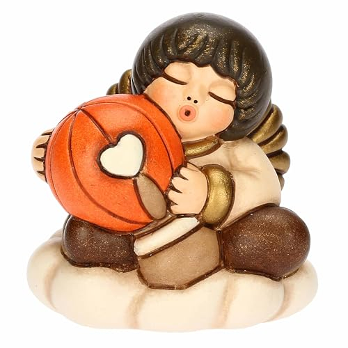 THUN, My Angel su Nuvola con Mongolfiera in Ceramica Decorata a Mano, 5.7 x 4.5 x 6.2 cm h
