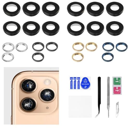 Risidamoy 4 Color for iPhone 11 Promax Camera Lens with Bracket Replacement for iPhone 11 Pro