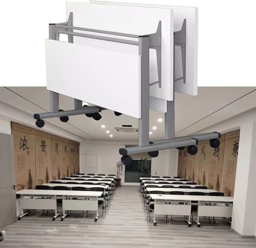 Konferenztisch Besprechungstisch Klappbarer Freies Spleißen Besprechungstisch Satz Von 2, Zusammenklappbar Tragbar Konferenzraum Seminartisch, Mit Mobilen Rädern, Für Schule/ Kirche/ Universität/ Vers