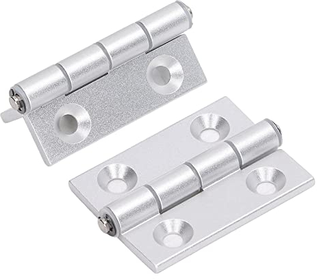 FLEXMAN 2 Bisagras de Acero Aluminio, 2.48 X 1.89in Plegable Bisagra para Puerta de Acero, Bisagras a Tope Plegables de Acero para Aplicaciones de Seguridad en Puertas, Cofres, Nevera, Cajas, Puertas