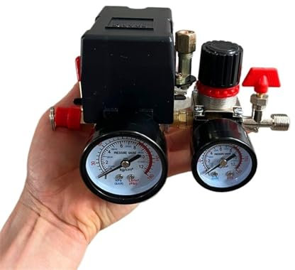 Air Compressor Pressure Switch with Valve Control Regulators Gauge 90-120PSI 4 Port Safety Valve Air Compressor Parts