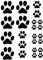 Confox - Katzen/Hundepfoten Sticker. 23er Aufkleber Set in vielen Farben: 12 Stück 2,7x2,6 cm, 5 Stück 4,3x4,1 cm, 6 Stück 7,4x7 cm. (Schwarz)
