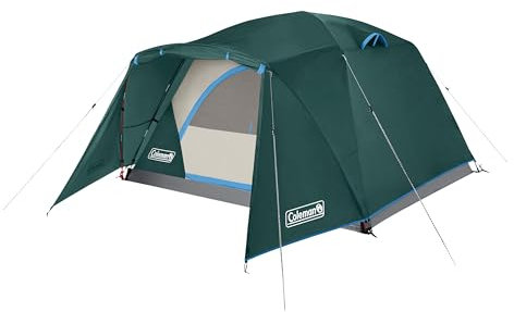 Coleman Skydome-Zelt mit Wettervorraum, wetterfestes Zelt für 4/6 Personen, 20% mehr Kopffreiheit, in 5 Minuten aufgebaut, Regenfliege und Tragetasche im Lieferumfang enthalten