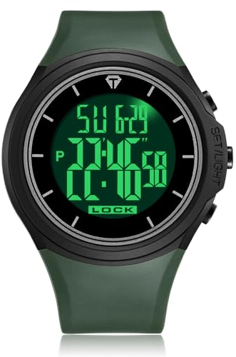 CIVO Herren Uhren Digital Sports: Grau Silikon Armbanduhr - Wasserdicht Militär Uhr mit Wecker Stoppuhr für Männer