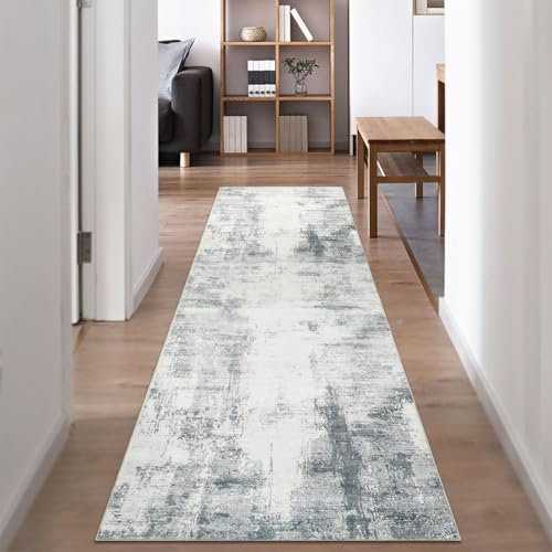 Famibay Teppich Läufer Flur Küche rutschfest Waschbar Teppichläufer Flur Flurteppich Läufer Lang Küchenteppich Läufer für Eingang Flur Küche Schlafzimmer Wohnzimmer