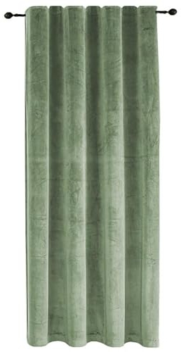 TiborTex Verdunkelungsvorhang Samt weich 140x175 cm Lindgrün Vorhang Kräuselband Blickdicht Gardine abdunkelnd U-Band