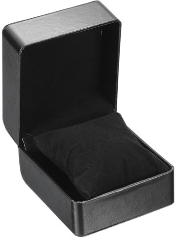 QUARKZMAN Uhrenbox Einzel PU Leder Uhr Reisekoffer Schmuck Aufbewahrungskoffer Organizer mit abnehmbarem Kissen, quadratische Uhrenkasten Armband Uhren Halter (Schwarz)