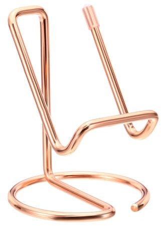 PATIKIL Desk Business Card Holder, Metal Card Storage Folder Desktop Business Card Storage Box for Office Desk Storage Business Meeting, Rose Gold