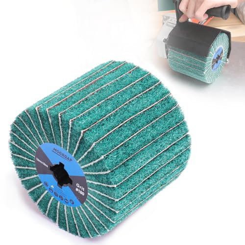 MOGRQAP Schleifwalze Bürste Körnung 180 Schleifhülsen, Schleifrolle Bürste mit Schleifpapier Schleifwalzen für Satiniermaschine Bürstmaschine Holz Metall Oberfläche Polieren