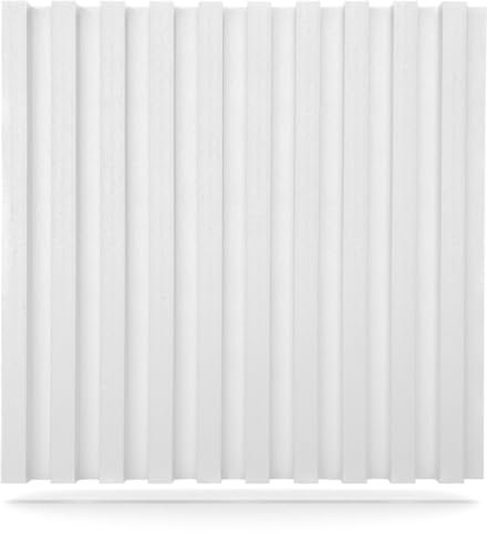 Deccart - 3D Wandpaneele 60x60 cm - Paneele Wand Wall Panels Deko Wandverkleidung Innen Panel Deckenverkleidung Decke Deckenpaneele Platten Styropor EPS-Polystyrol Lamellen 1.08 m², 3 Stück, weiß