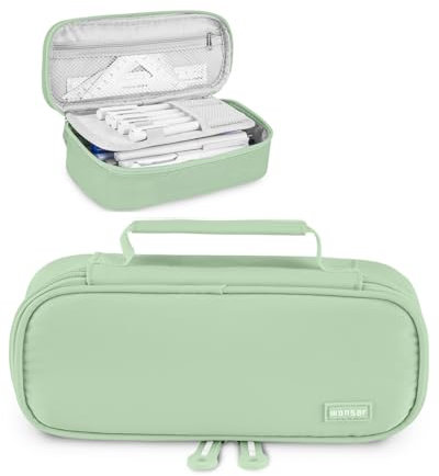 wonsar Federmäppchen Mäppchen Federtasche Etui 4 Fach Federmäppchen Mädchen Jungen Teenager Schlamppermäppchen für Schule & Büro