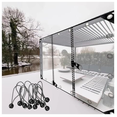 ZHZHXR 2x3.5m Bache de Protection Exterieur,Bache Transparente avec 2 Fermeture Éclair,Pliable Bache de Serre Jardin pour Camping Balcon Plantes (3x3m)