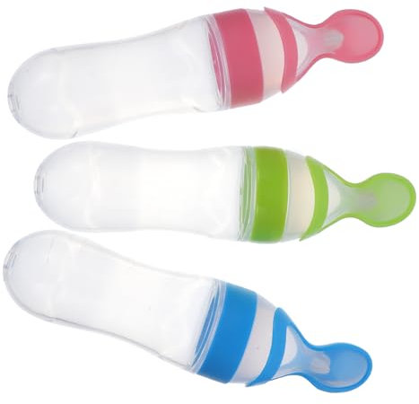 WATIIFUFU 3 Stück Silikon Squeezing Flaschen Reispastenflaschen Für Säuglinge Futterflaschen Und öffelflaschen Sicheres Geschirr Für Nahrungsmittel Und Nahrungsergänzungsmittel