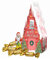 Windel | Holzhaus mit Weihnachtsmotiven mit Schokoladenmilch | Geschenkbox innen mit Milchschokolade - 58 g
