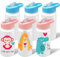 Lot de 6 bouteilles d'eau vierges en acier inoxydable avec poignée, 400 ml, isothermes à double paroi sous vide pour enfants, cadeau de fête d'enfant, 400 ml, blanc