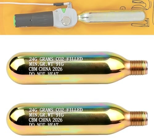 24 Gramm CO2-Aufrüstzylinder 1,27 cm Ersatzgewinde CO2-Patronen für automatische manuelle Version von aufblasbaren Jacken, Rettungswesten, Hüftgurt, persönliches Schwimmgerät, PFD-Aufrüstungszubehör