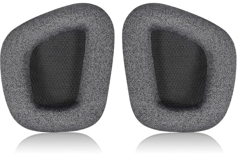 Joghaw Ersatz-Ohrpolster aus Baumwollstoff für Corsair Void/Void Pro/Void Elite, weiche Memory-Schaum-Kissen mit atmungsaktivem Baumwollstoffbezug, Schwarz