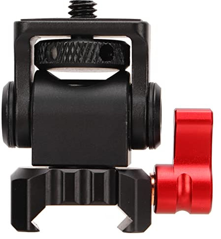 Field Monitor Mount Bracket, NATO Rail Clamp Camera Monitor Mount Stand 1/4in Thread 180 Degree Tilt with Hex Wrench for Recording