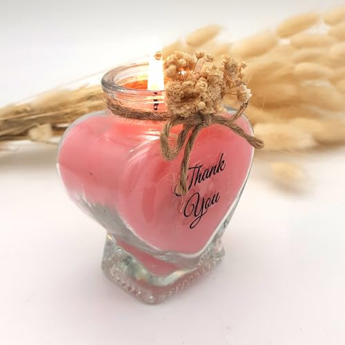cadeau mariage invité bougie personnalisée, Bougies dans un pot en verre, 50 Pièces parfumées remerciement baptêmes our mariage, cadeaux de fête, fiançailles (rose, lot de 50)