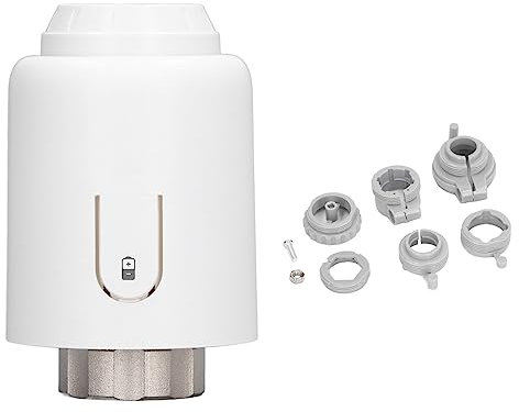 Smart Radiator Thermostat Valve Intelligent Programmable Auto Manuel Modes Contrôle de température pour Le système de Chauffage Domestique ABS White Easy Installation (TVR603 WiFi -Fernbedienung)