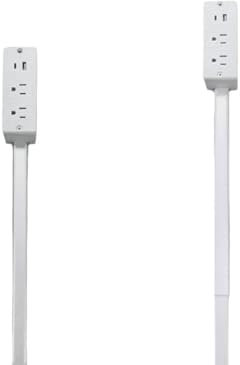 American Standard Power Socket Extension Cord Hard-to-Reach Outlets! Features USB-A, USB-C, and 2 AC Outlets, Extends 22-34, Rotates 90°. Use Behind Couches, Nightstands, Desks (1PC