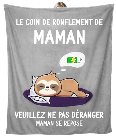 Unictop Muttertagsgeschenke für Mama, Lustig Geschenk für Mama Kuscheldecke zum Muttertag Geburtstag Valentinstag Weihnachten, Geburtstagsgeschenk (Maman)