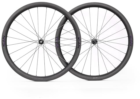 ICANIAN G40/G50 1320 g/1375 g Carbon-Scheibenrad-Laufradsatz mit 700C-Felgen und 25 mm Innenbreite (Kompatibel mit XDR 12-Fach, G40)