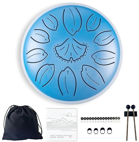 TUOKING Stahlzungentrommel, 15,2 cm, 11 Noten, C-Schlüssel, Regentrommel für Erwachsene und Anfänger, Handpan-Trommel, Klangheilung, Musikinstrument, Geschenk für Meditation, Yoga, Musikliebhaber