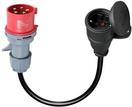 CEE Adapter Schuko 400V 16A auf 230V Kupplung, 0.5m Kabel