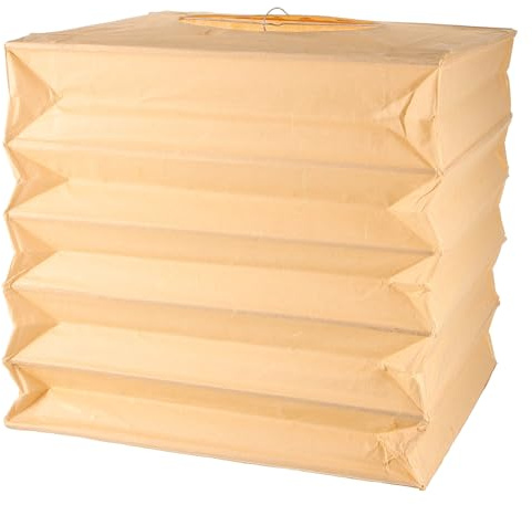 Papierlampenschirm Faltbar, Hängend, Beige, Holz Papier, Deckenleuchten