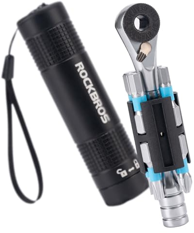 ROCKBROS Bike Repair Tool Kit, Portable 72-Tooth Ratchet Set with 8 S2 Bits