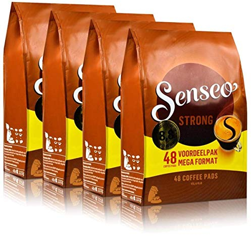 Senseo Corsé / Dark Roast, Nouveaux Design, Lot de 4, 4 x 48 Dosettes de Café