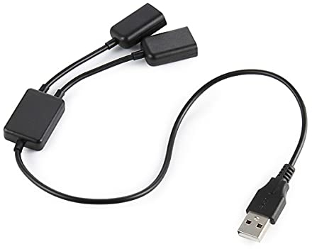 CY - Hub USB 2.0 a due porte per laptop, cavo di alimentazione bus per Macbook, notebook, mouse e flash disk