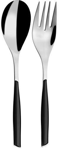 BUGATTI Glamour Set Posate a Servire, Acciaio Inossidabile, Nero Piano, 16x26x3 cm