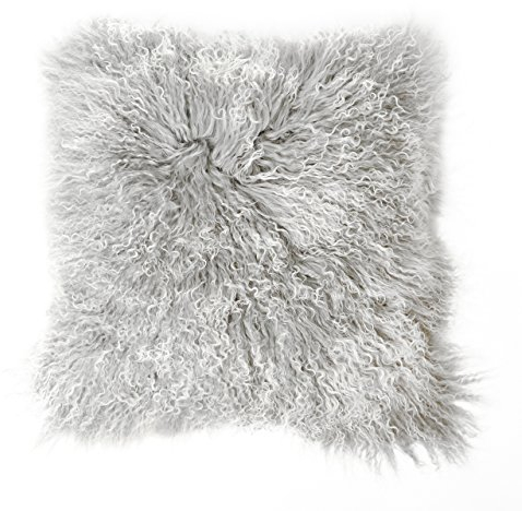 Reissner Lammfelle Tibet Lammfell Kissenbezug langflorig 40x40cm JAY105 Farbe Silber grau (Tops)