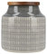 MIKASA Drift Ceramic Storage Canister for Tea, Coffee or Sugar, Hand Decorated Grey Batik Design, Wooden Lid, 12.5cmx12cm, 900ml