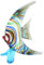 Glass Of Venice Figurine de collection en verre de Murano - 10,2 cm - Faite à la main en Italie - Statue en verre soufflé transparent multicolore - Poisson tropical - Sculpture d'animaux marins - Déco